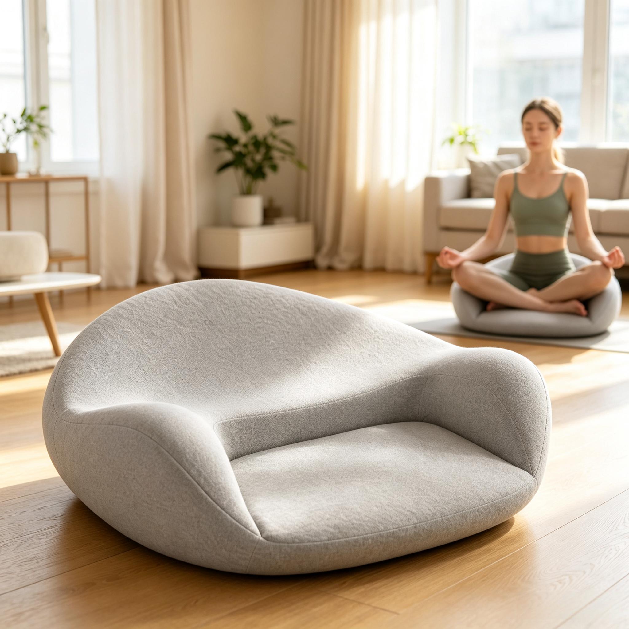 Meditation Cushion Zafu - Ergonomik Destekli Hafızalı Köpük Meditasyon Minderi,