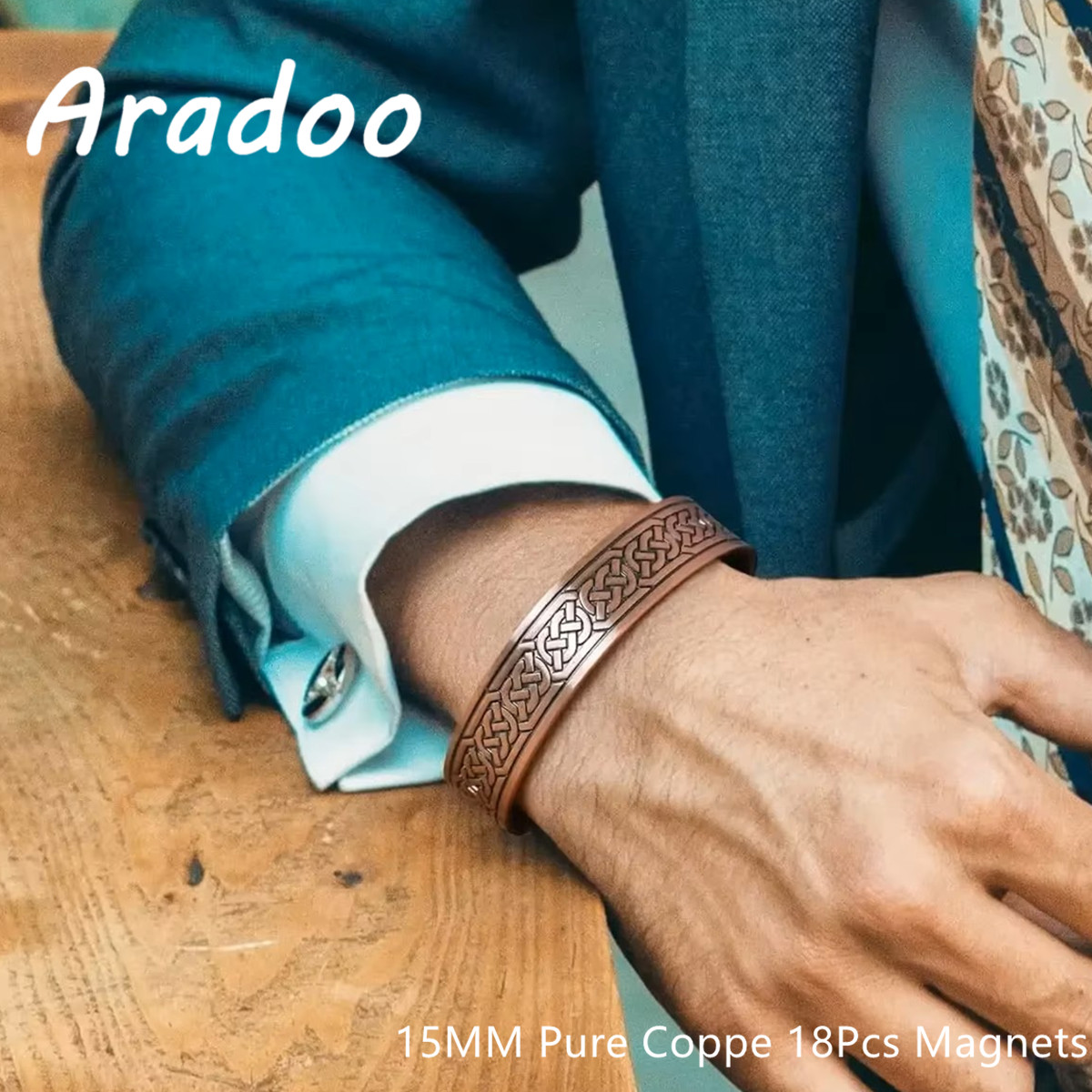 Health Wellness Gifts - ARADOO Vintage Saf Bakır Manyetik Bilezik